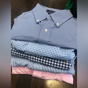 5 PCs Ralph Lauren Blue and Pink Checkered Shirts